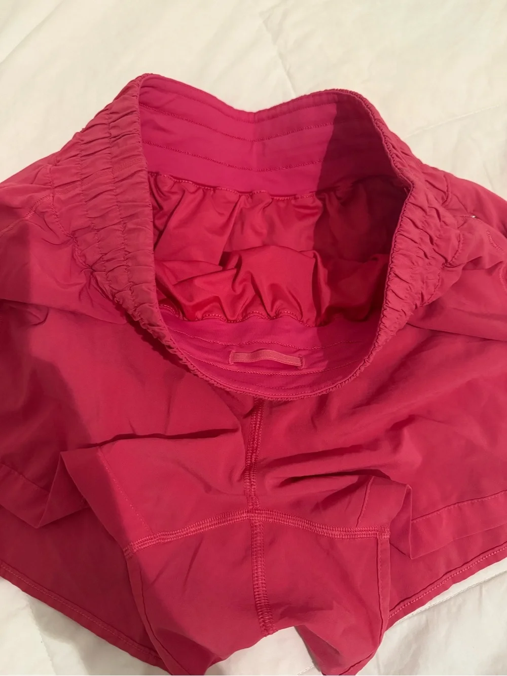 lululemon athletica Women's Bright Pink Smocked Waist Running Shorts